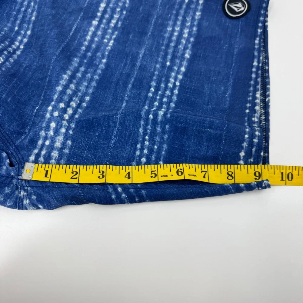 Volcom Lido Carillo Boardshorts Mens 34‎ Blue White 4-Way Stretch Swim Trunks